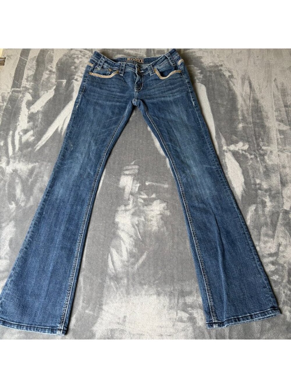 Rock&roll Denim Jeans Womens 27x34 Rival Riding Jean Bootcut Lowrise Rodeo Ranch